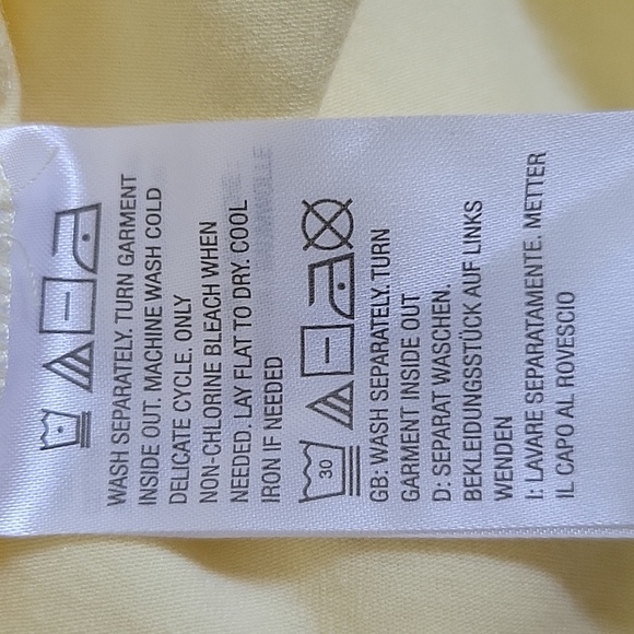 Belle By Kim Gravel Yellow TripleLuxe Knit Eyelet 3/4 Sleeve Top Size Small - Picture 6 of 6